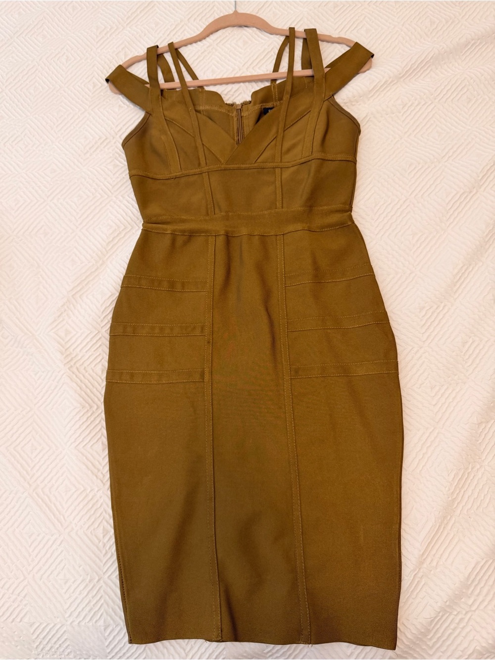 Fashion Nova Olive Strappy Midi Dress